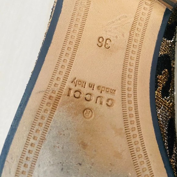 Gucci Jordaan Leopard Print Horsebit Gold Loafers Women's Size 36 + Box Dust bag - Picture 5 of 10